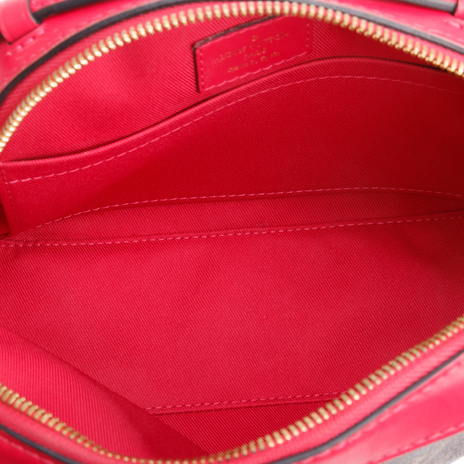 Louis Vuitton Red Leather Trim Monogram Saintonge Bag