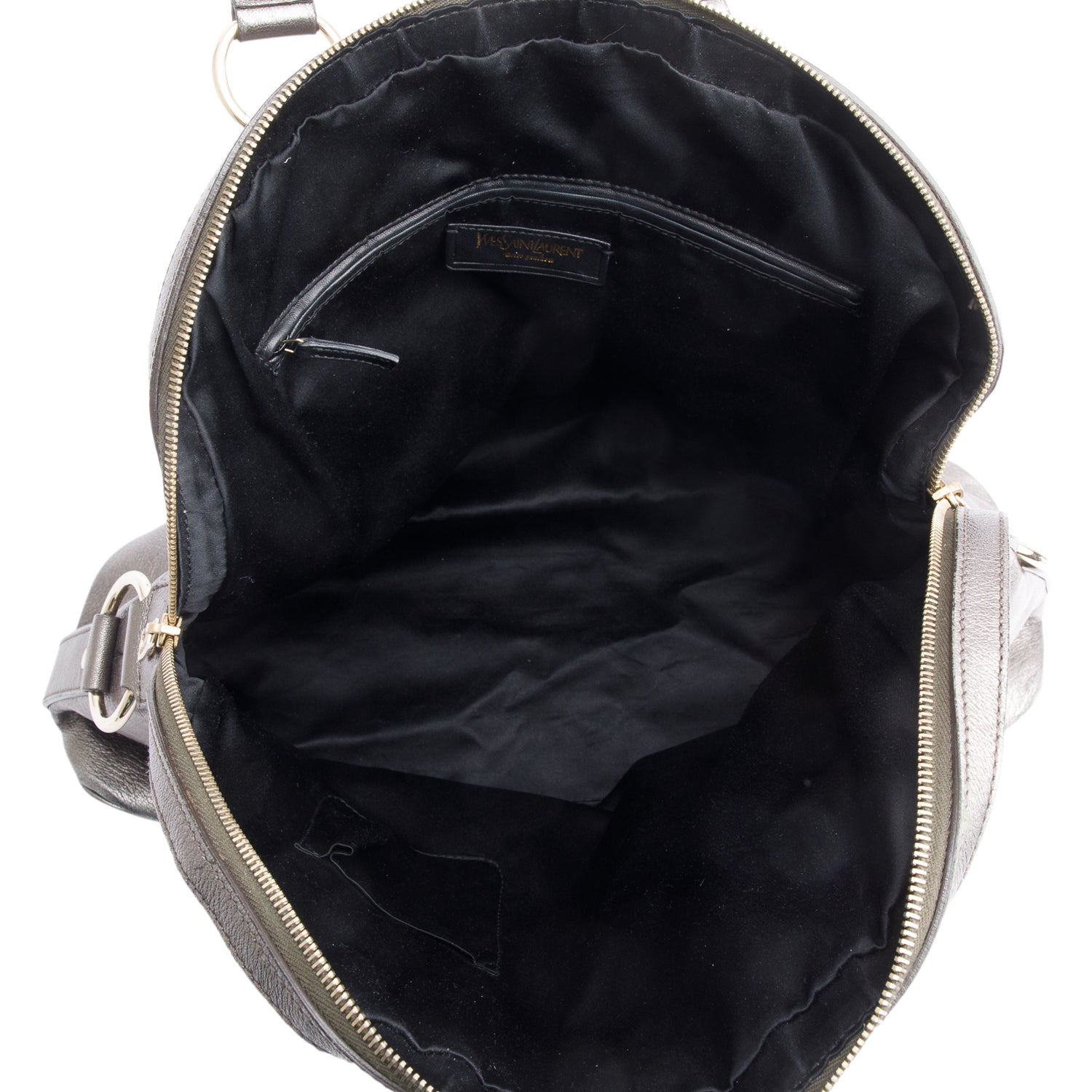 Saint Laurent Grey Grained Leather Large Muse Bag