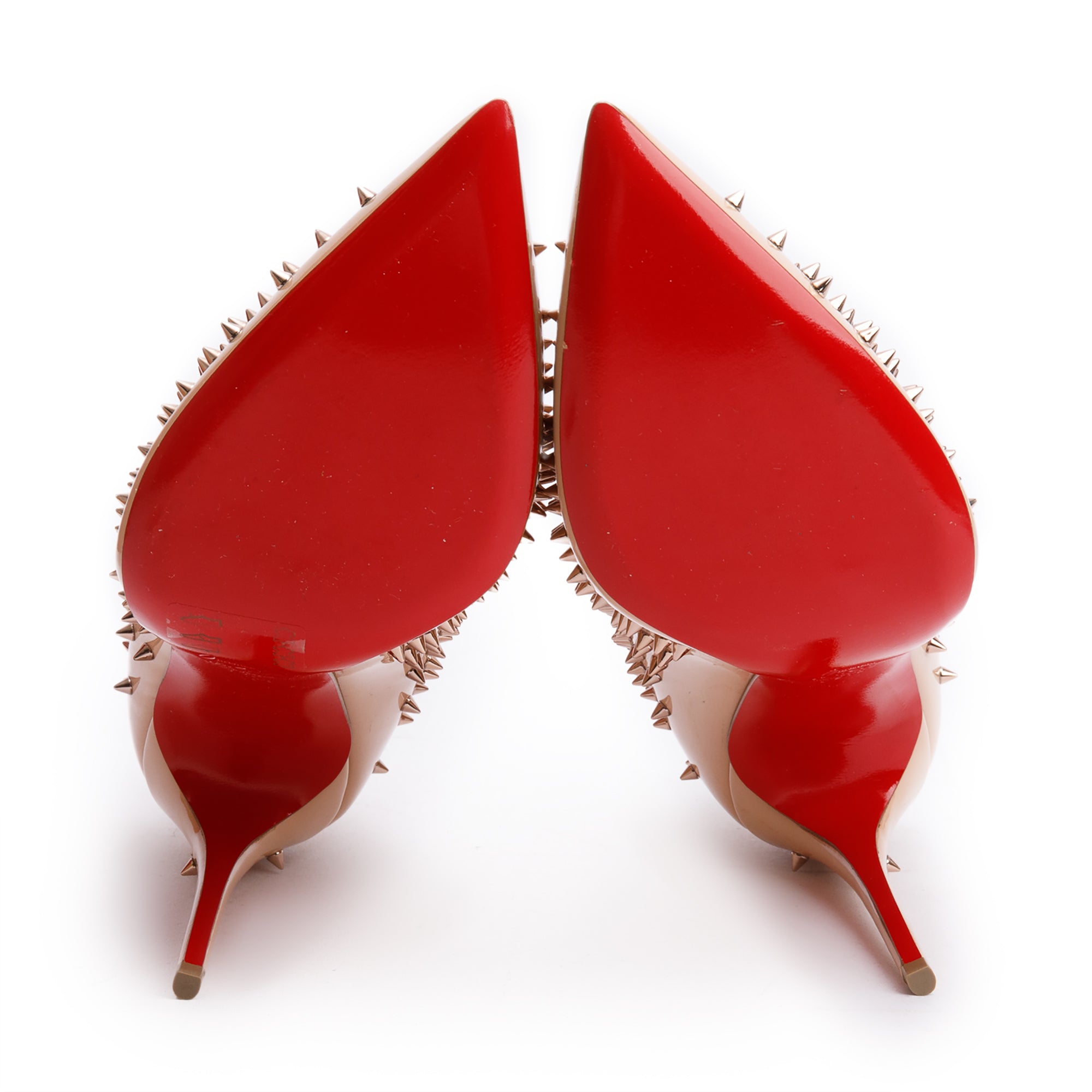 Christian Louboutin Beige Patent Leather Escarpic Spike 100 Pumps, Size 39.5 w/ Box