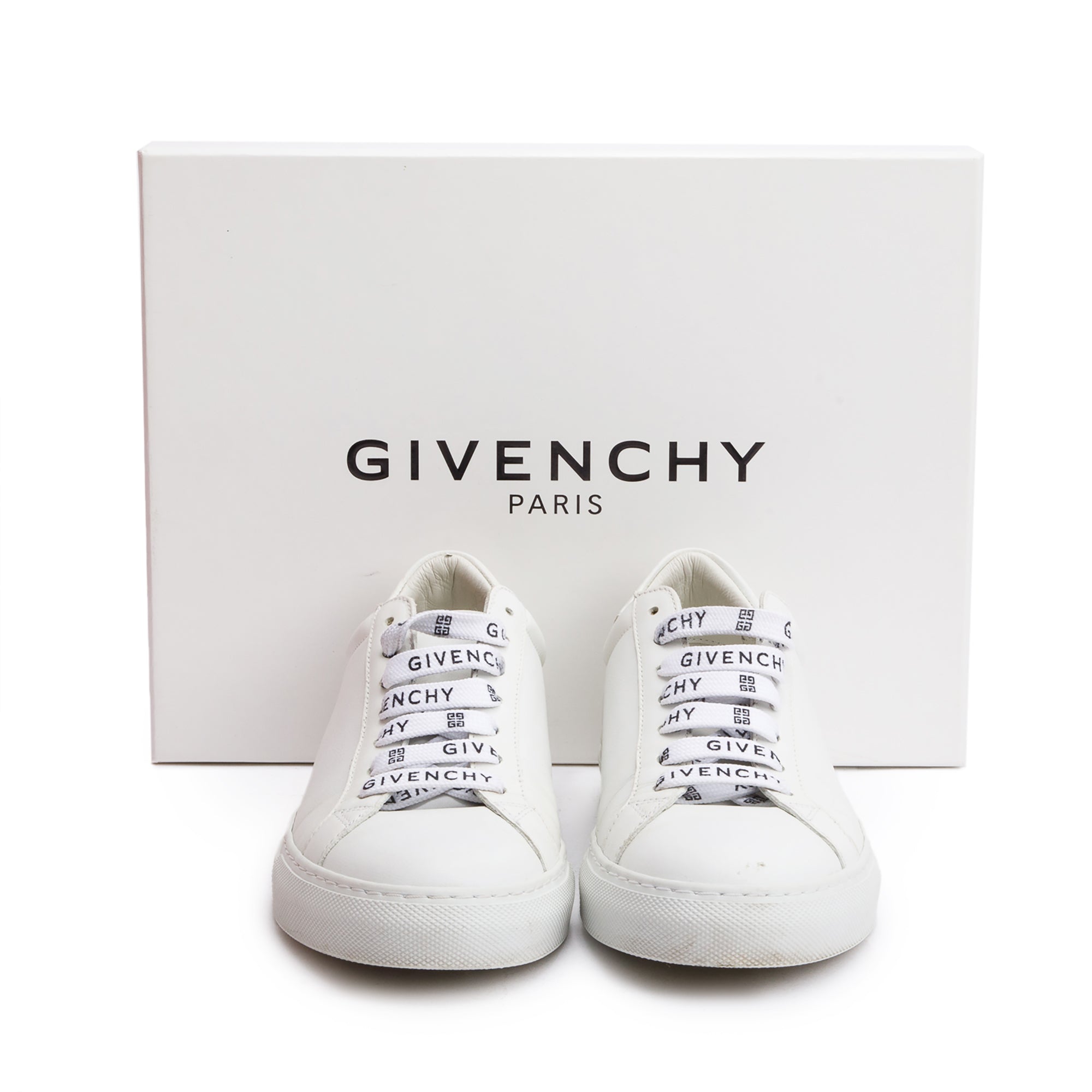 Givenchy White Calfskin Leather Urban Street L Sneakers, Size 38.5