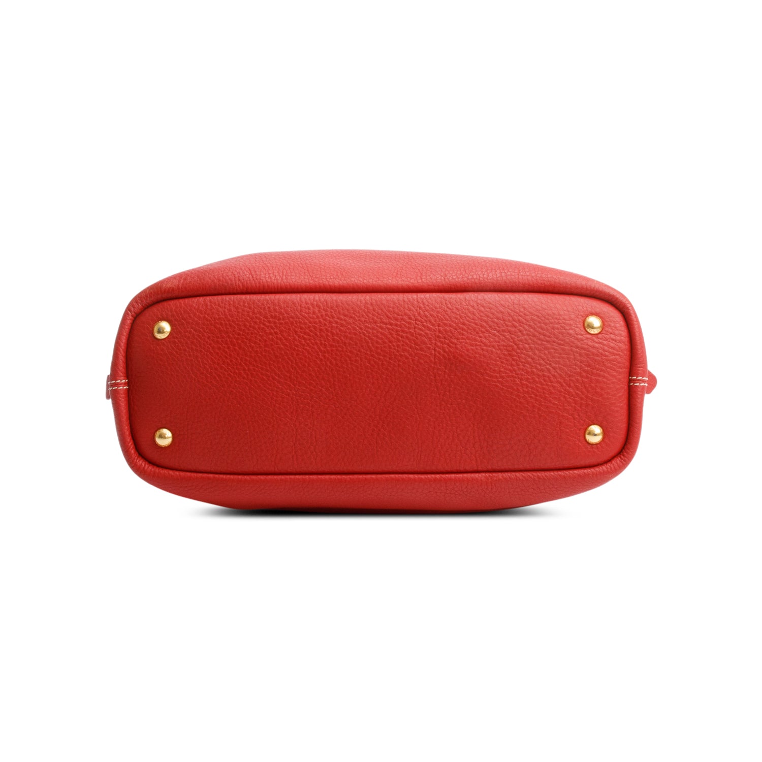 Prada Red Vitello Daino Leather Side Zip Tote w/ Authenticity Card