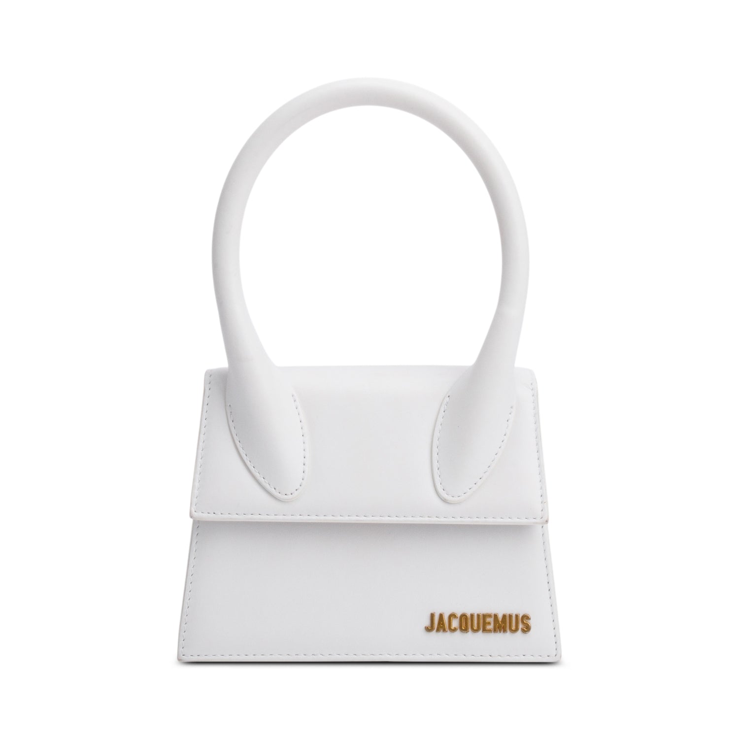 Jacquemus White Calfskin Leather Le Chiquito Moyen Bag