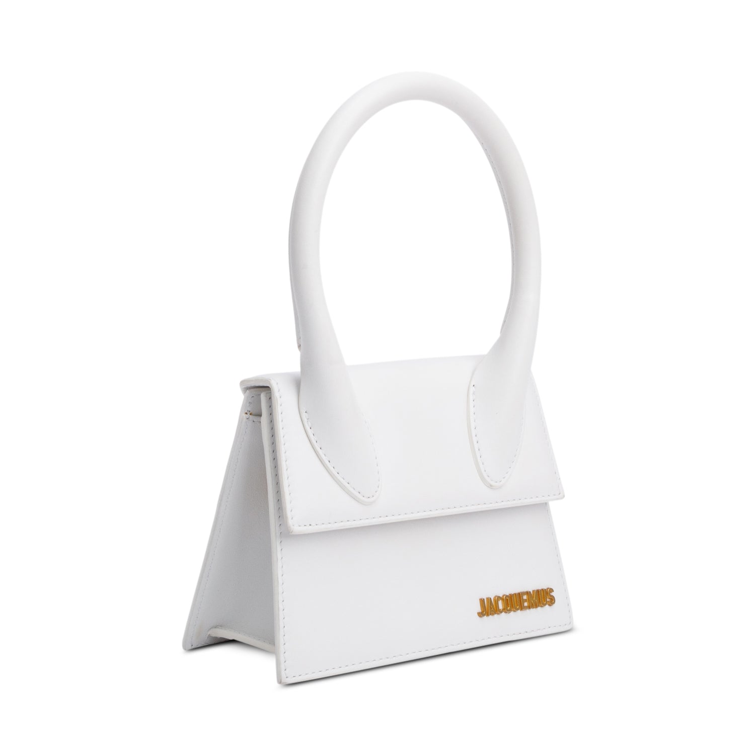 Jacquemus White Calfskin Leather Le Chiquito Moyen Bag