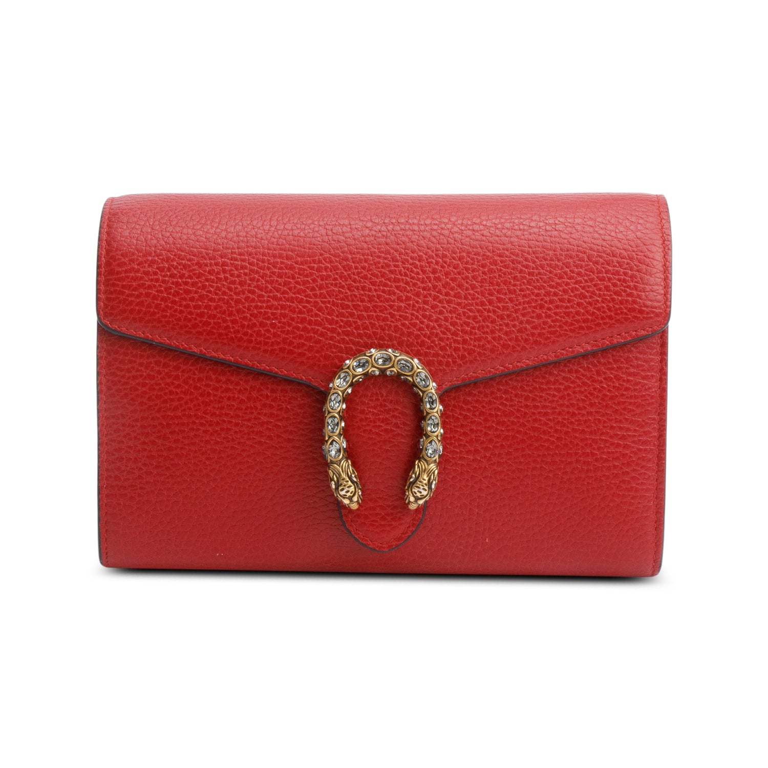 Gucci Red Leather Dionysus Mini Chain Wallet
