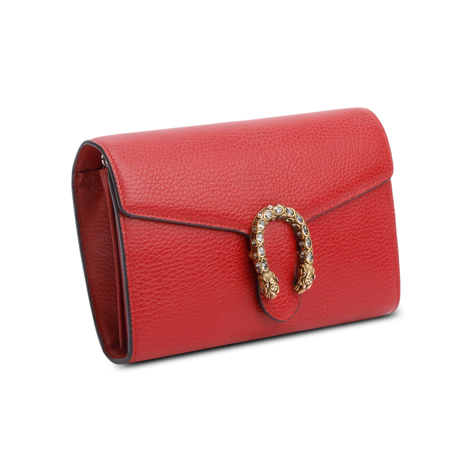 Gucci Red Leather Dionysus Mini Chain Wallet