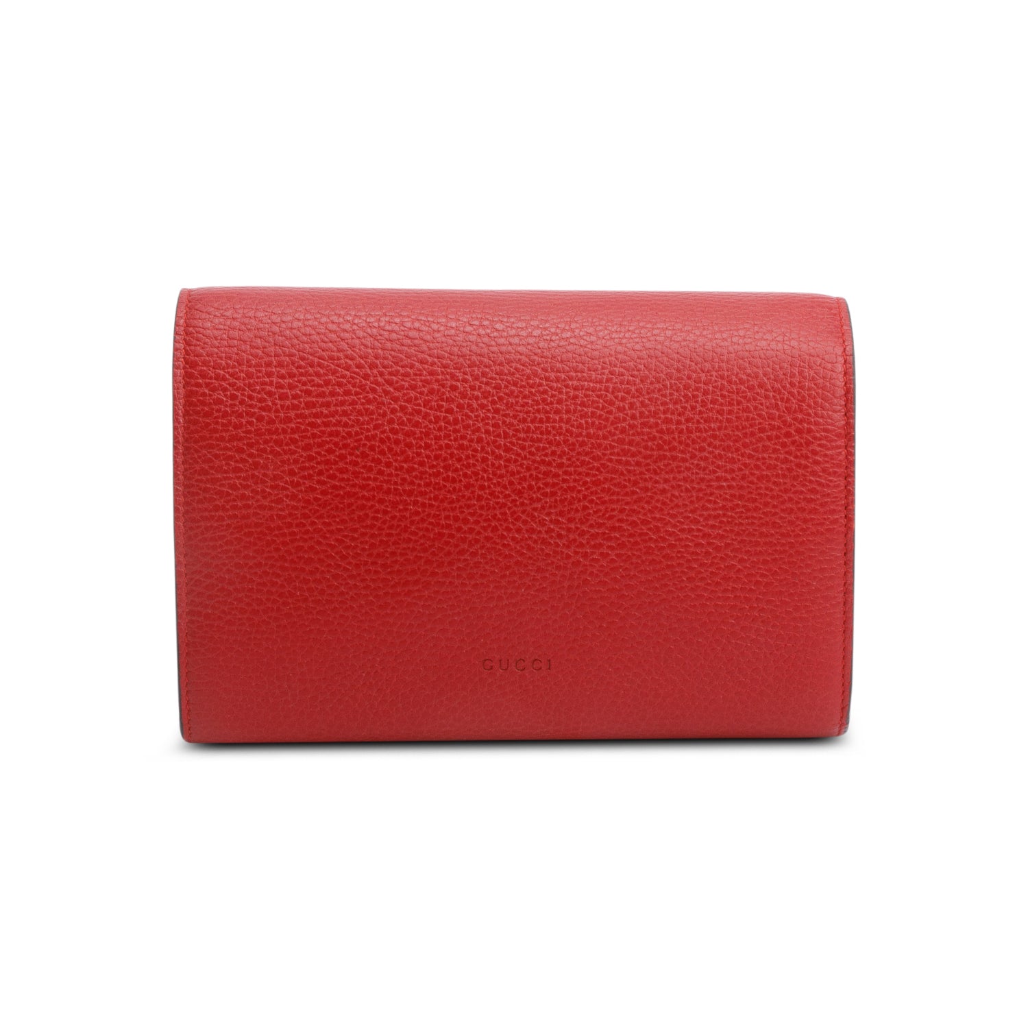 Gucci Red Leather Dionysus Mini Chain Wallet