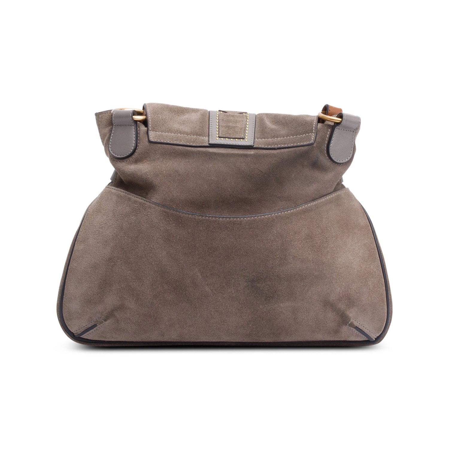 Chloe Grey Suede Lexa Shoulder Bag w/ Strap