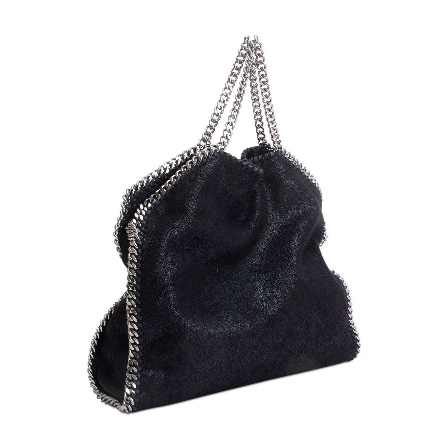 Stella McCartney Black Shaggy Deerskin Falabella Fold-Over Tote