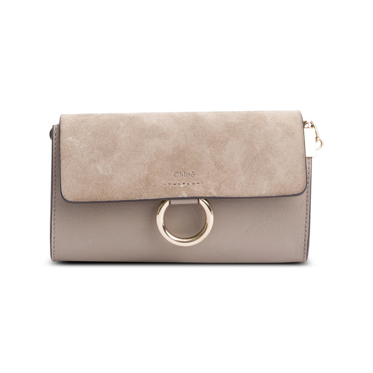 Chloe Grey Calfskin Leather Mini Faye Crossbody Bag w/ Authnticity Card