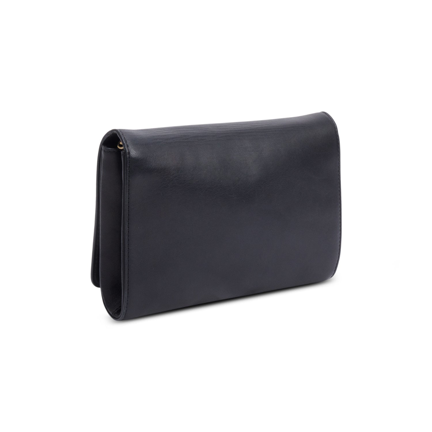 Versace Black Leather La Medusa Chain Clutch Bag w/ Authentcity Card