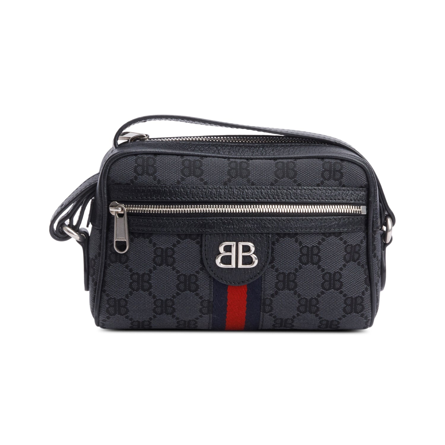 Gucci X Balenciaga The Hacker Project Black BB Canvas Web Mini Camera Bag