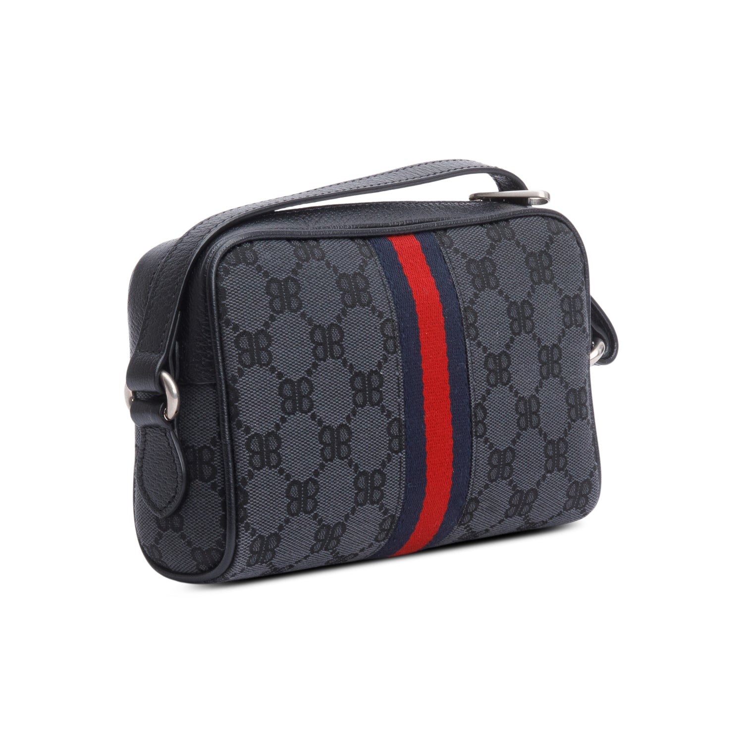 Gucci X Balenciaga The Hacker Project Black BB Canvas Web Mini Camera Bag