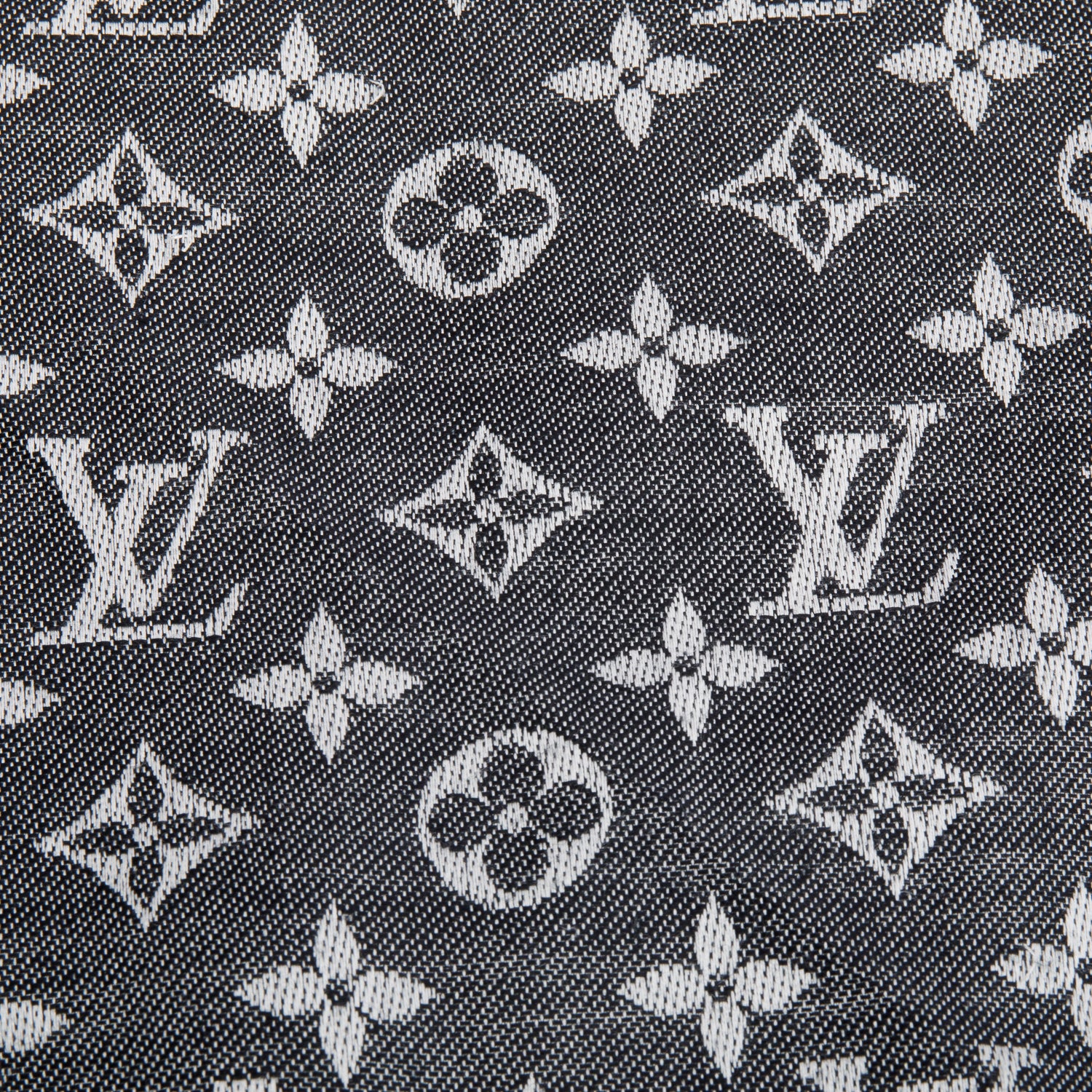 Louis Vuitton Grey/ Black Monogram Denim Shine Shawl Scarf