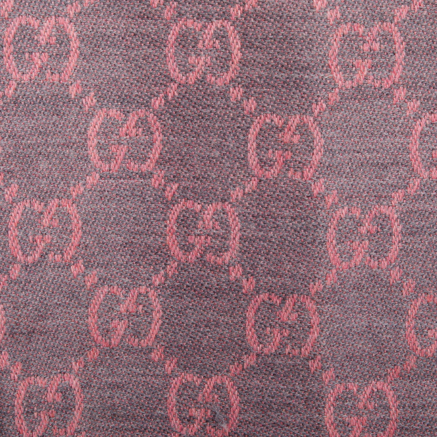 Gucci Pink/Grey GG Jacquard Wool Silk Scarf