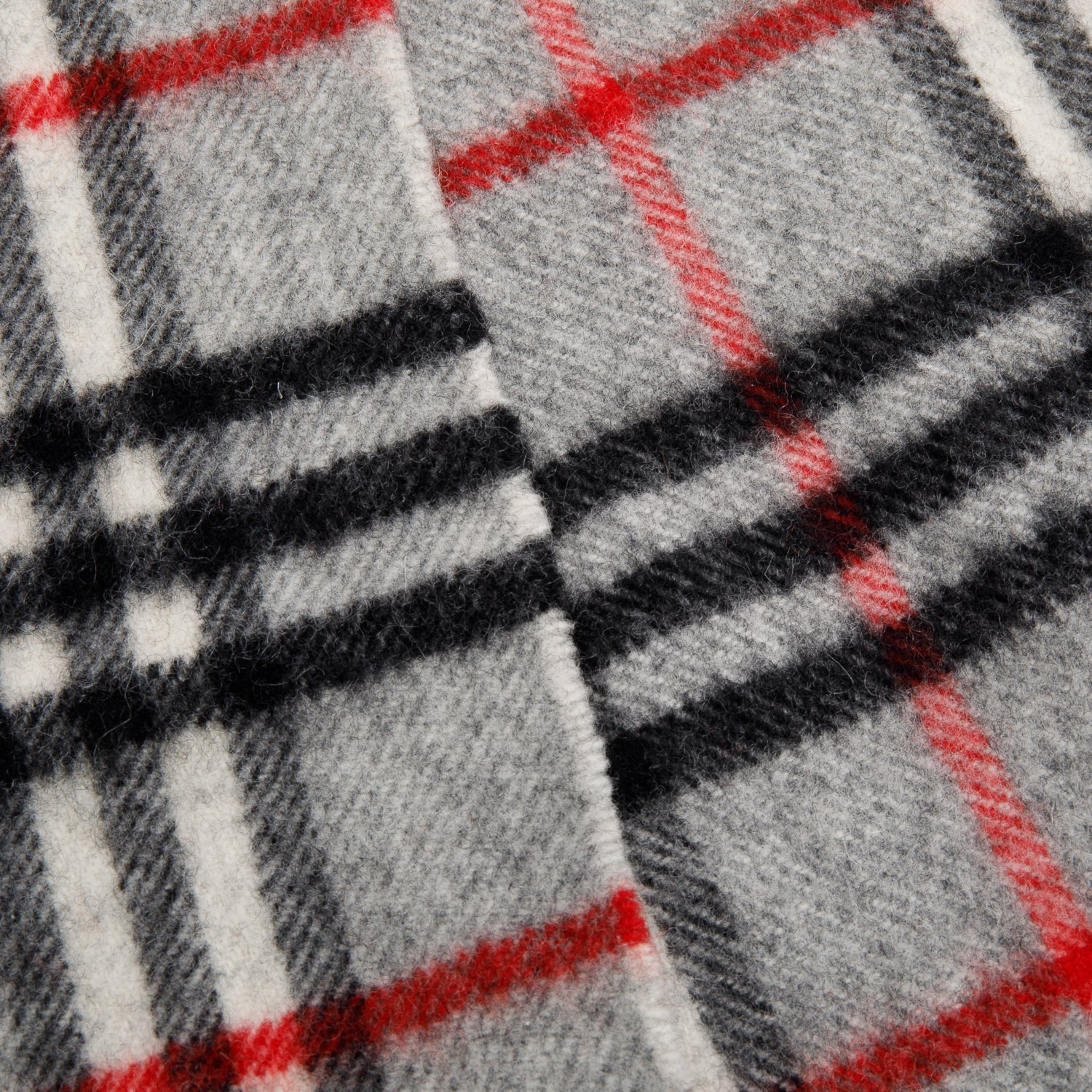 Burberry Grey Check Cashmere Wool Scarf