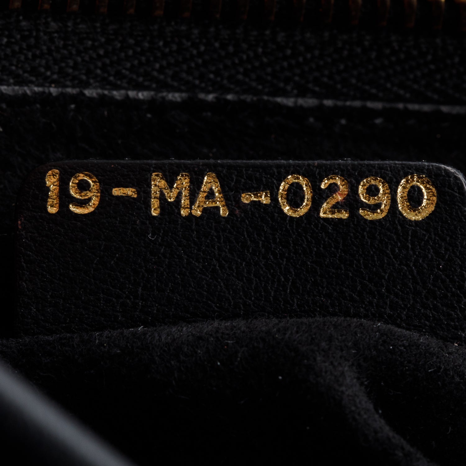 Christian Dior Black calfskin Leather Logo Strip Zip Pouch w/ Authenticity Card