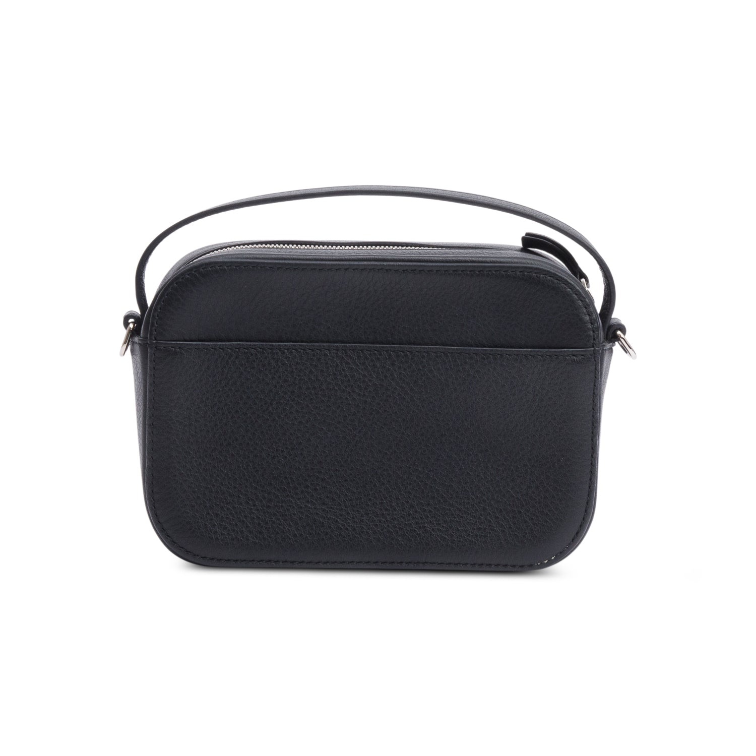 Balenciaga Black Calfskin Leather Logo Mini Cash Crossbody w/ Strap