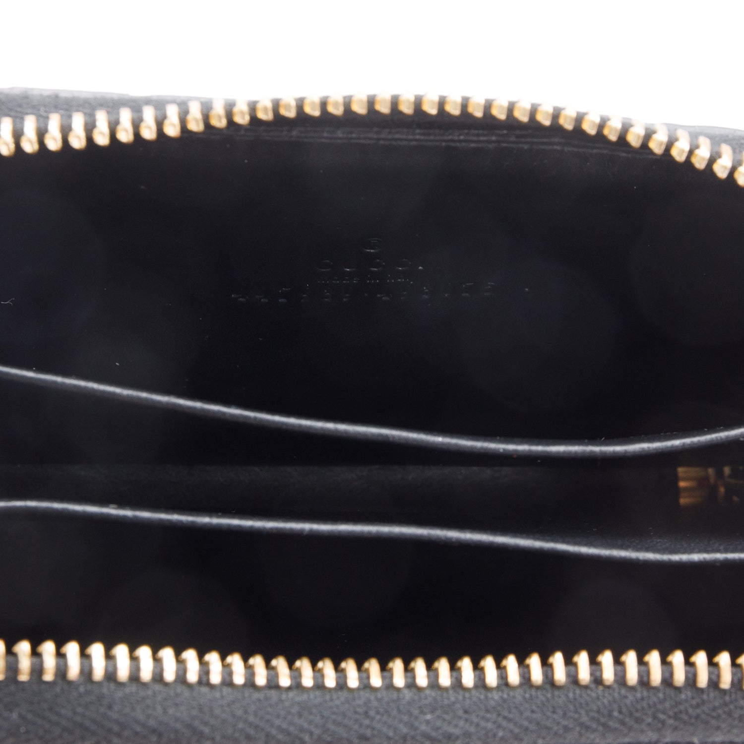 Gucci Black Guccissima Leather Zip Around Card Case w/ Box