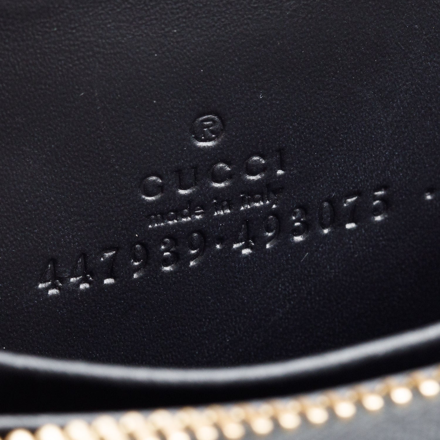 Gucci Black Guccissima Leather Zip Around Card Case w/ Box