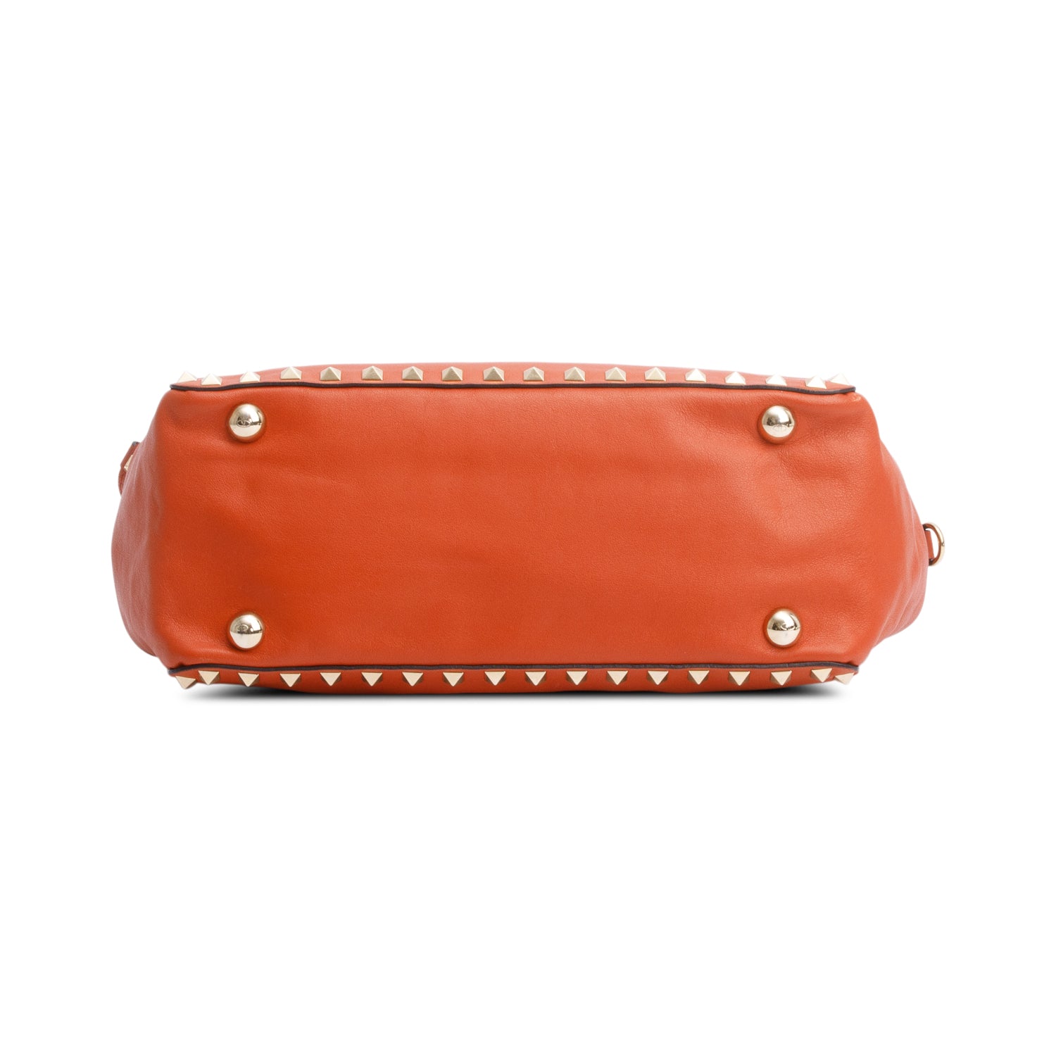 Valentino Coral Calfskin Leather Small Rockstud Tote Bag w/ Strap