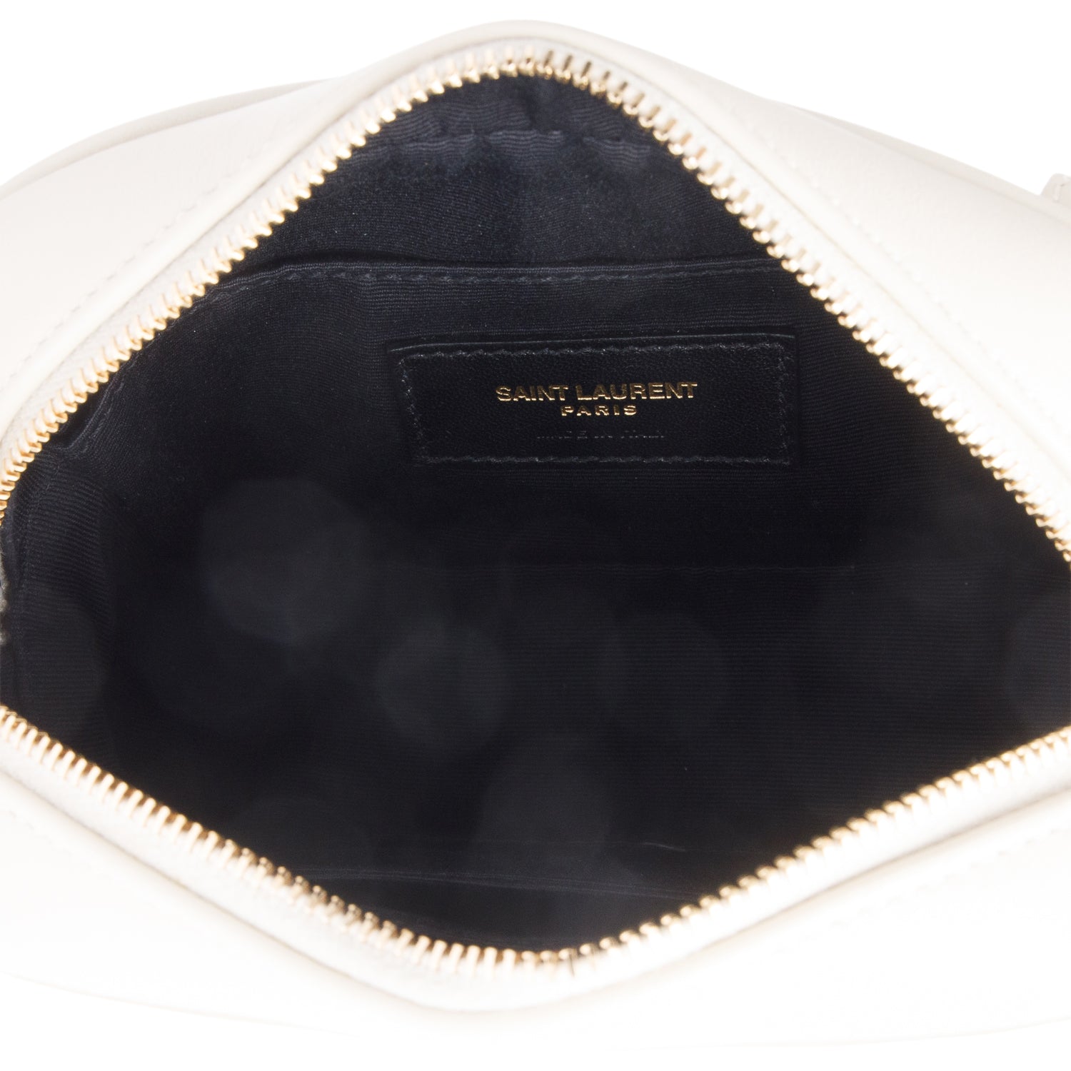 Saint Laurent 2020 White Quilted Calfskin Leather Lou Belt Bag