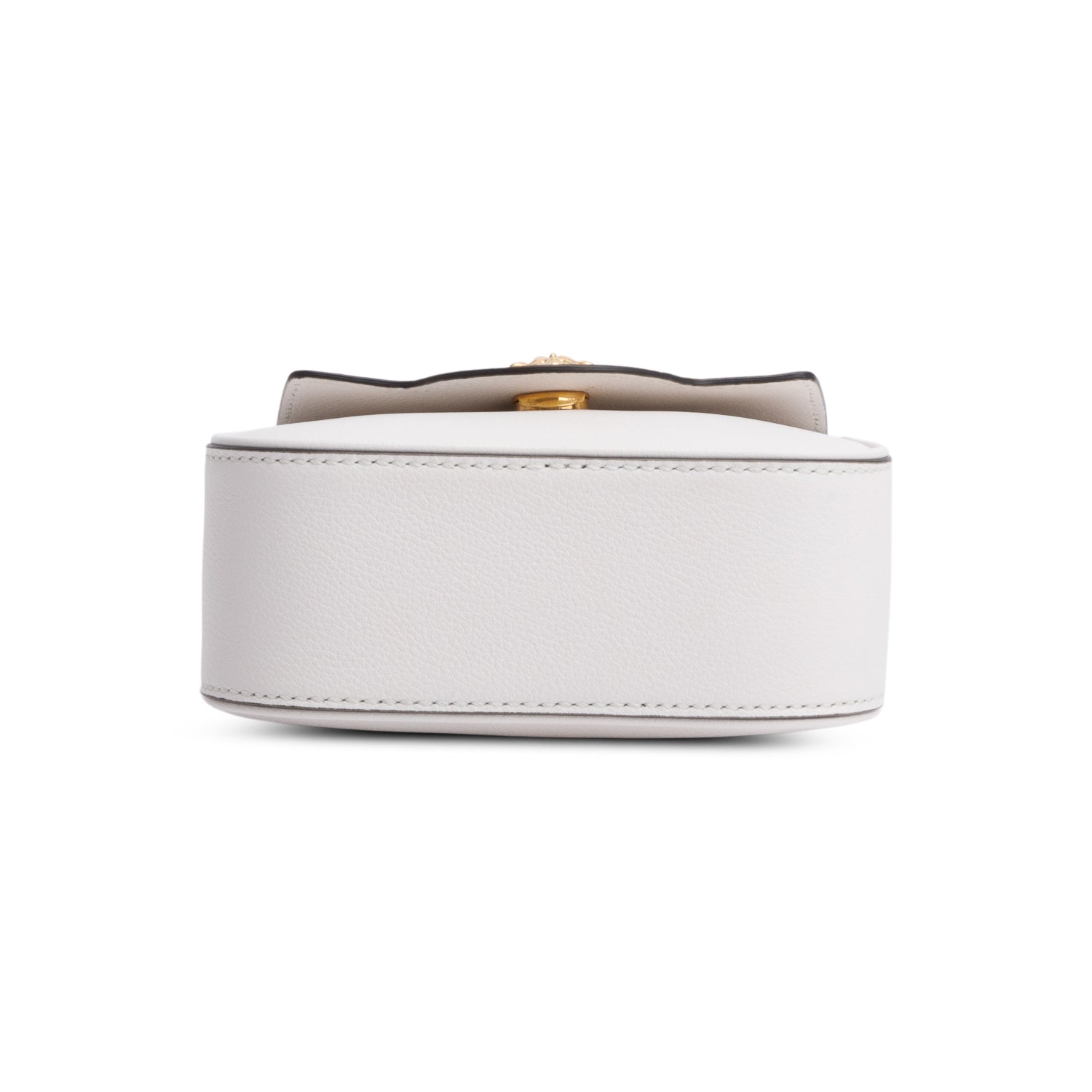 Versace White Calfskin Leather La Medusa Mini Handle Bag w/ Strap