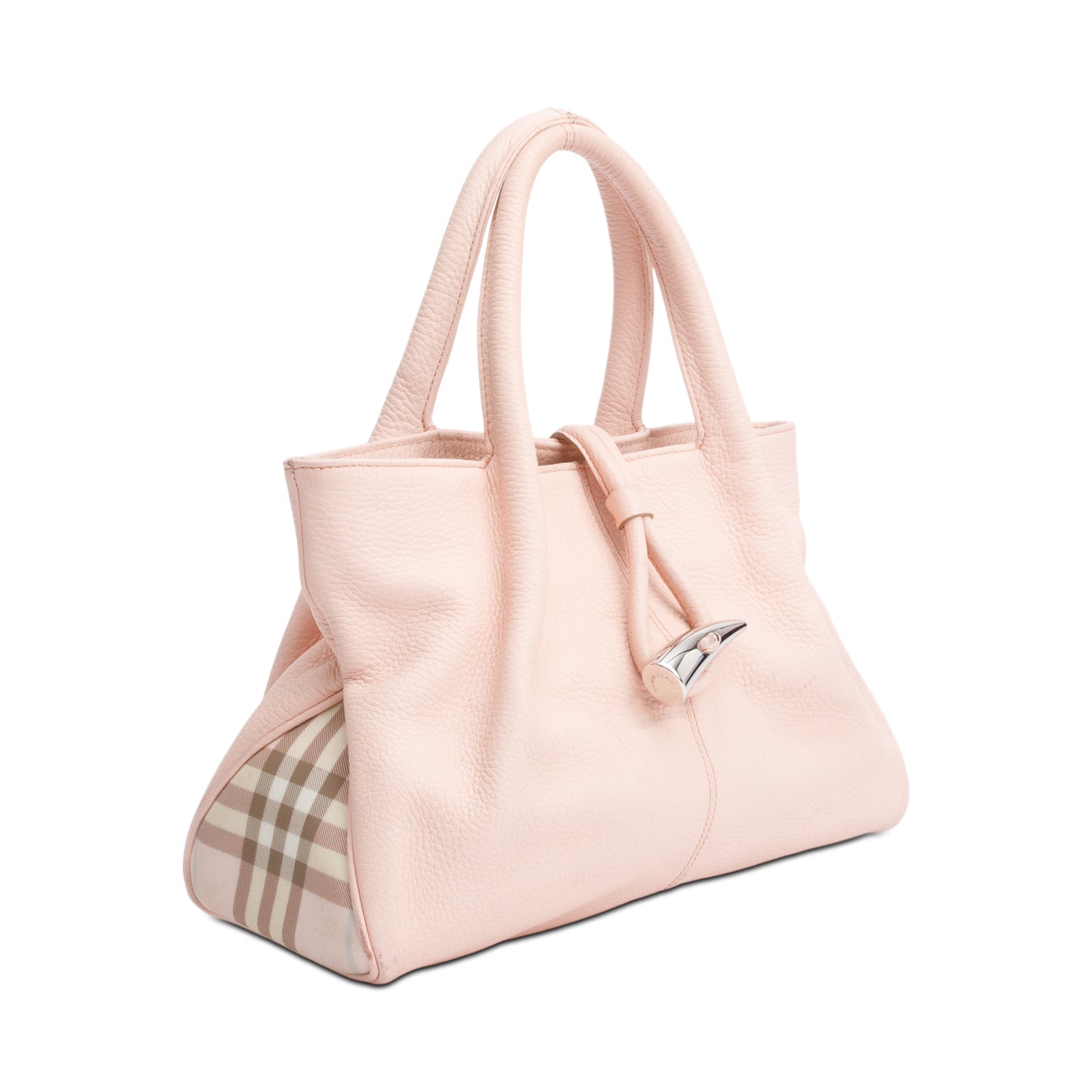 Burberry Pink Calfskin Leather Small Loop Tote