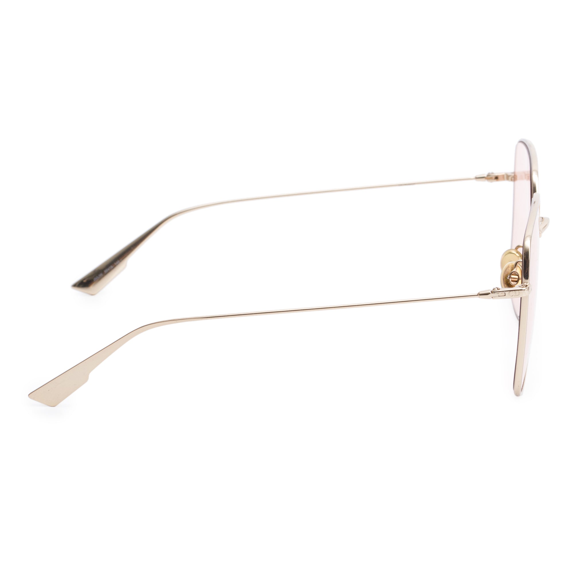 Christian Dior Gold-Tone Metal Stellaire 1 Square Sunglasses w/ Case & Authenticity Card