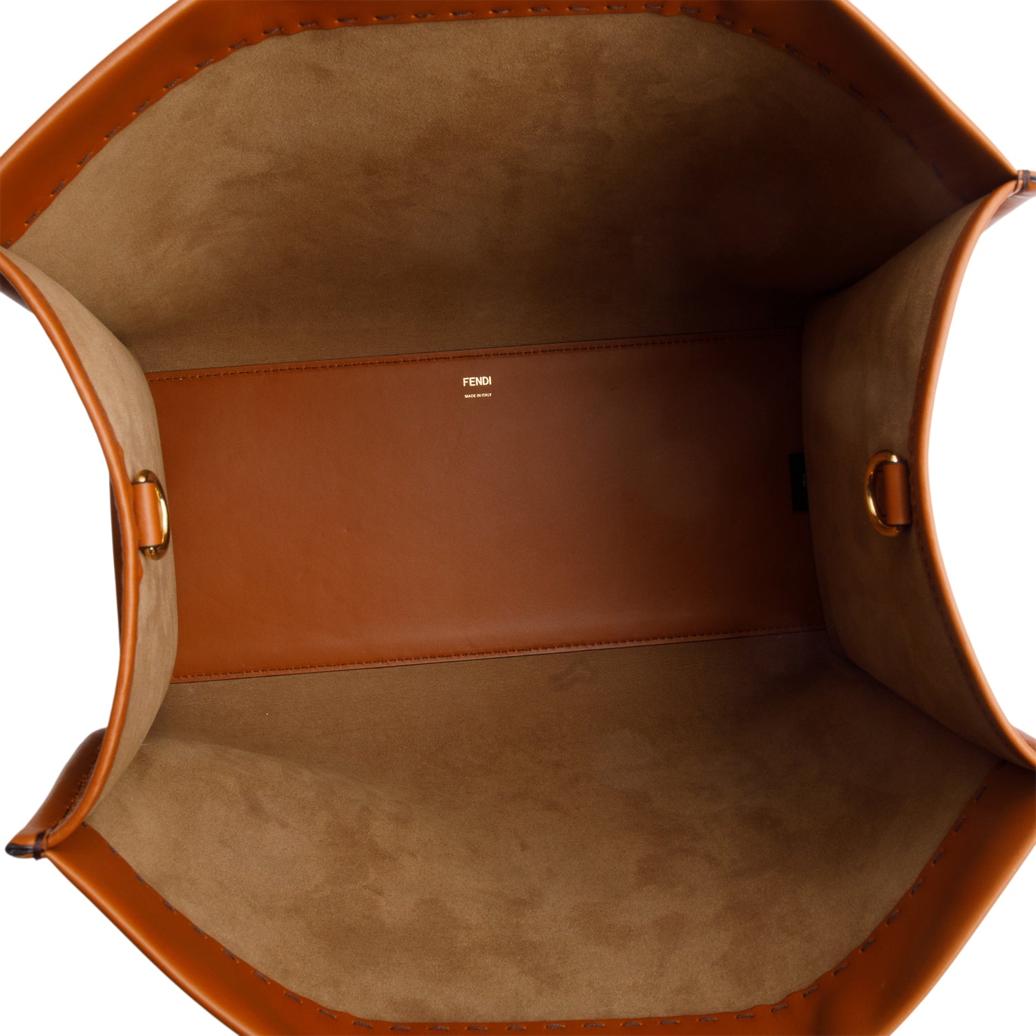 Fendi Brown Calfskin Leather Large Sunshine Tote Bag