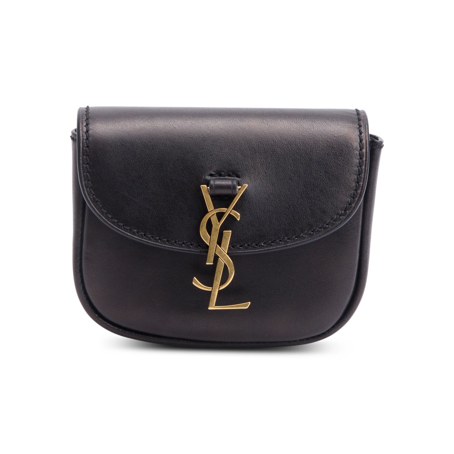 Saint Laurent 2020 Black Calfskin Leather Kaia Belt Bag w/ Receipt