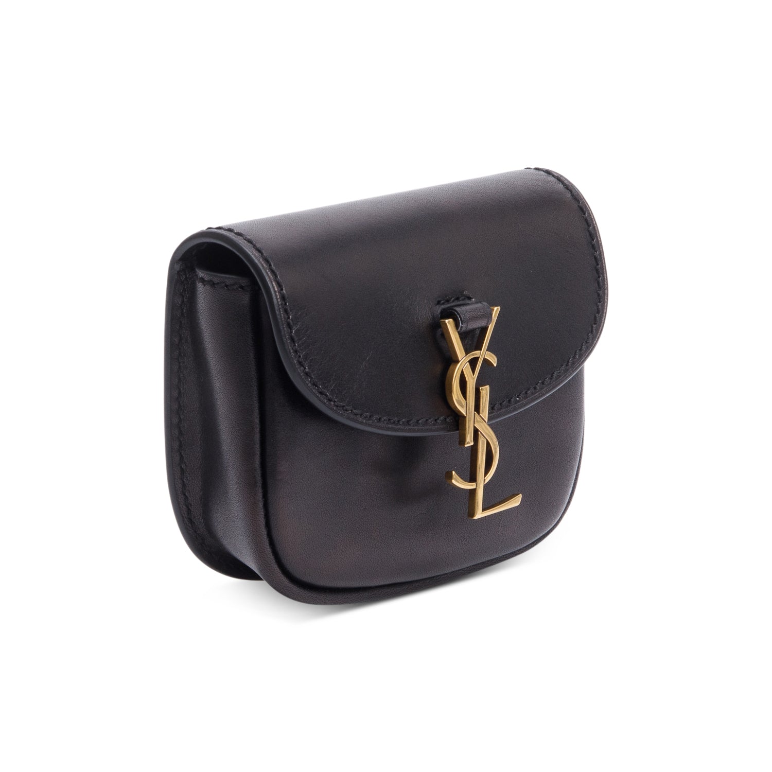 Saint Laurent 2020 Black Calfskin Leather Kaia Belt Bag w/ Receipt
