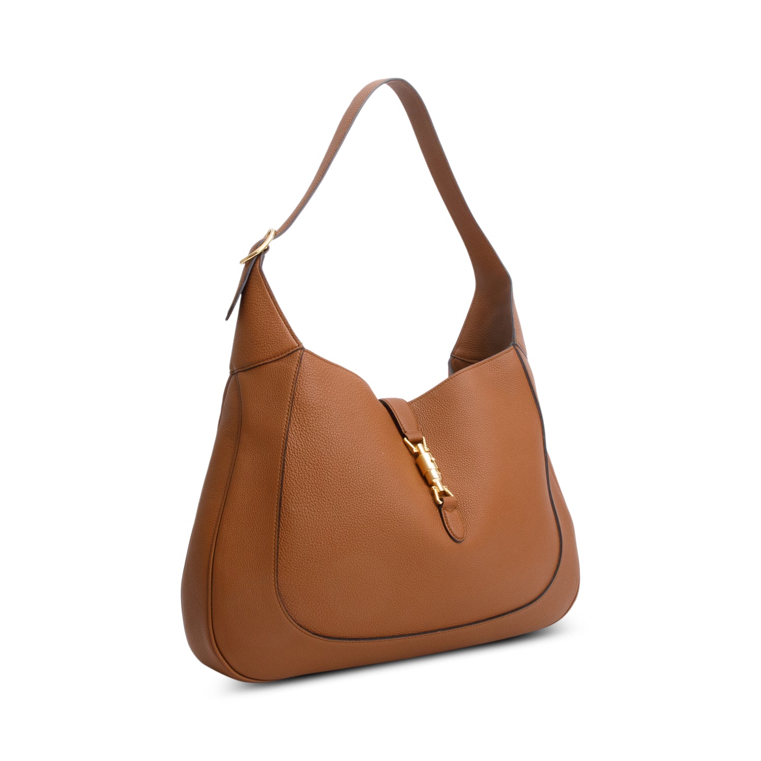 Gucci Brown Calfskin Leather Large Jackie 1961 Hobo Bag w/ Strap