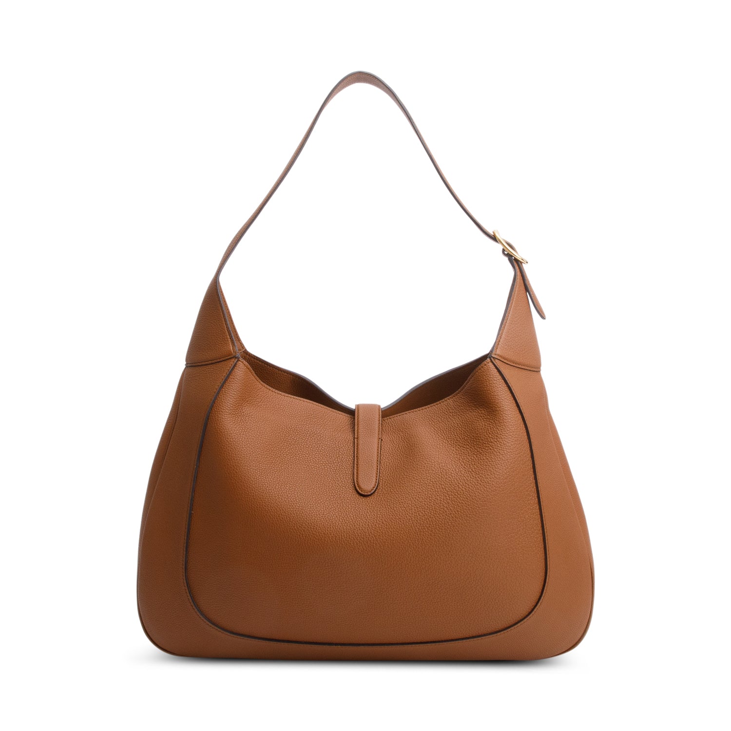 Gucci Brown Calfskin Leather Large Jackie 1961 Hobo Bag w/ Strap