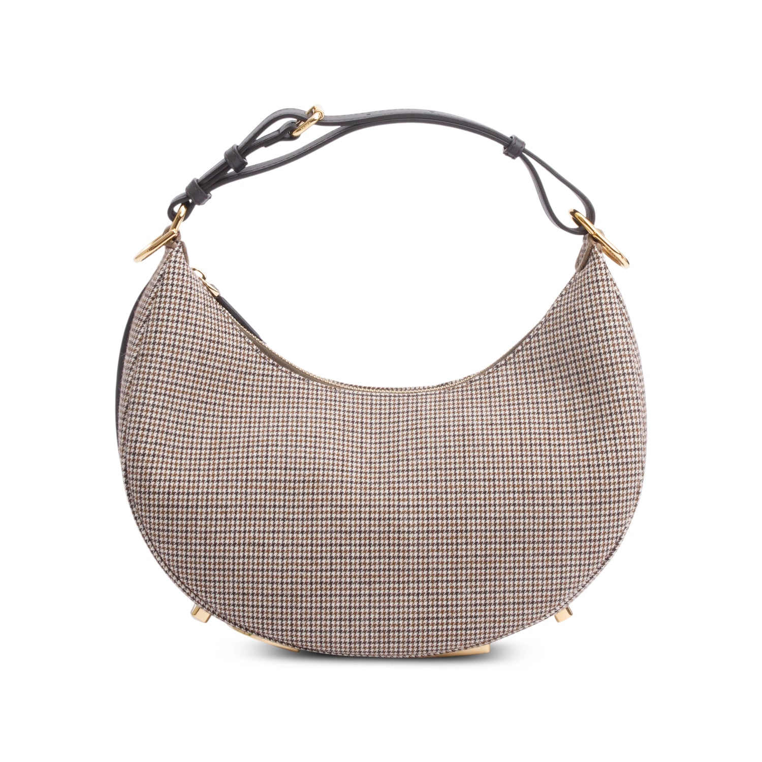 Fendi Brown Houndstooth Wool Small Fendigraphy Bag