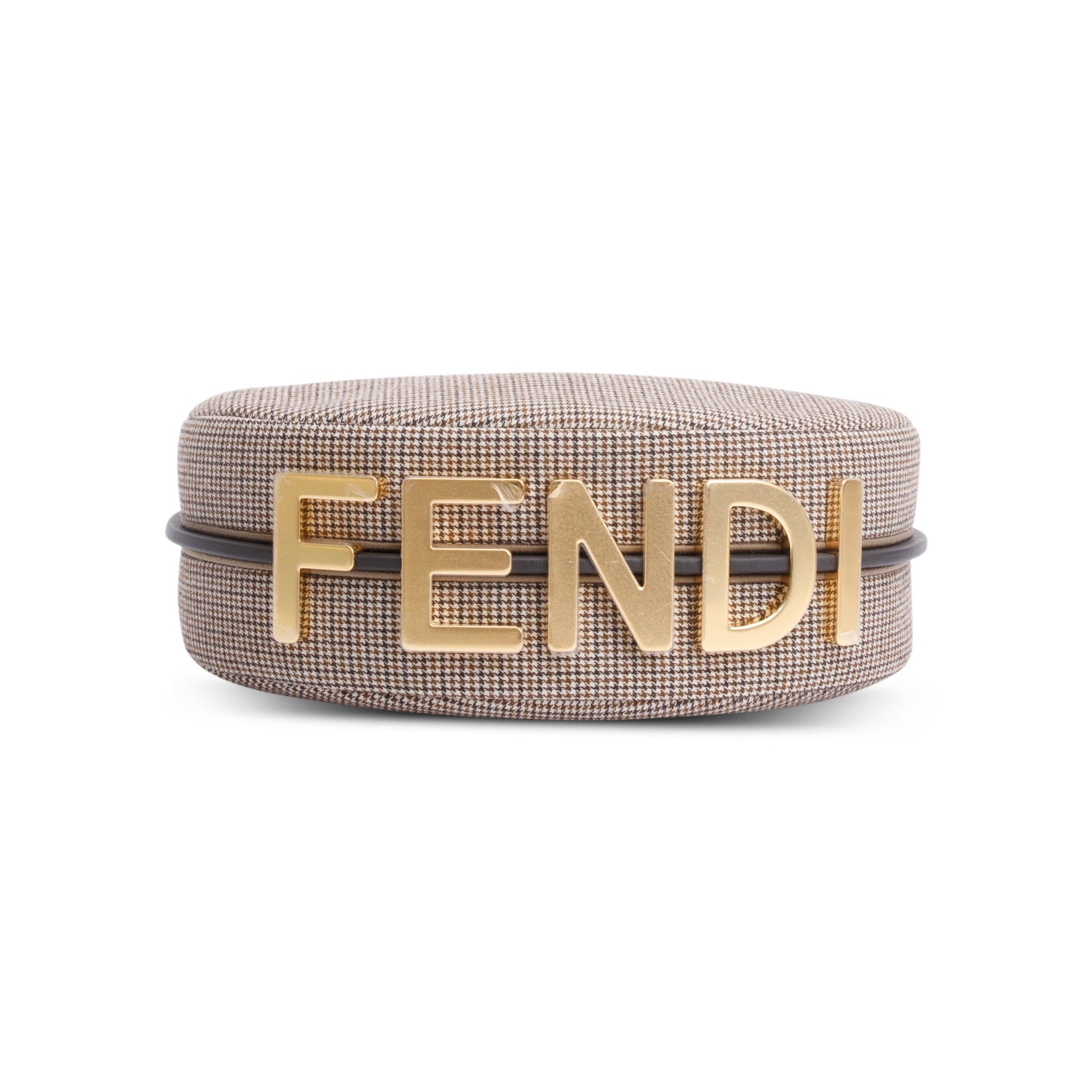 Fendi Brown Houndstooth Wool Small Fendigraphy Bag