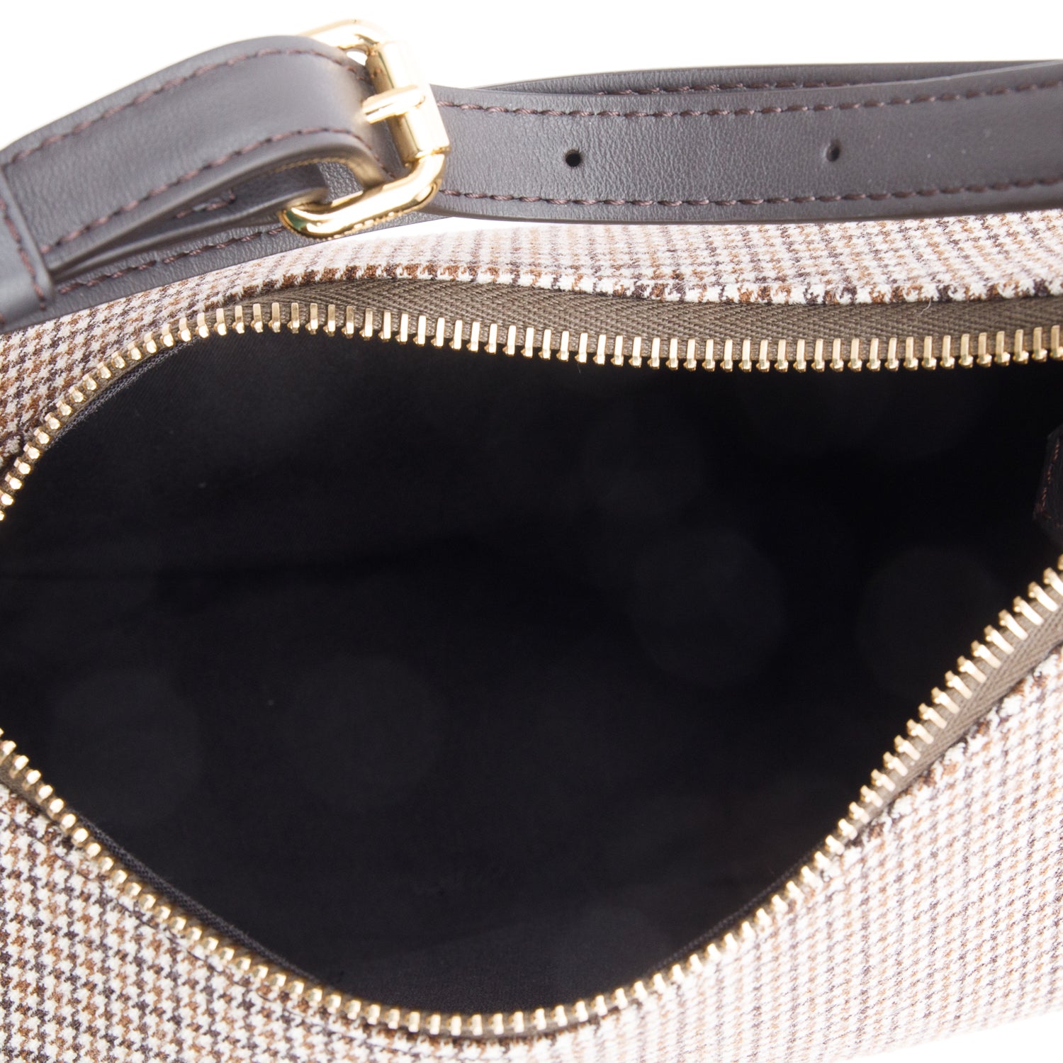 Fendi Brown Houndstooth Wool Small Fendigraphy Bag