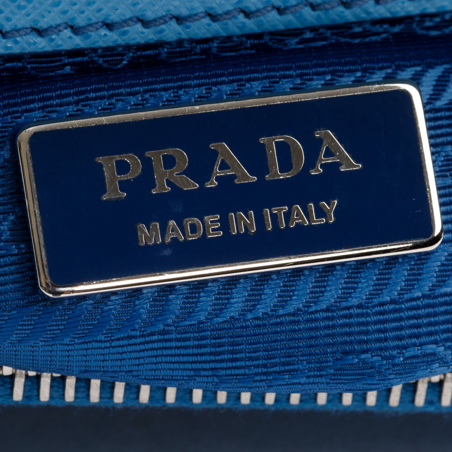 Prada Blue Saffiano Leather Small Double Zip Galleria Tote w/ Strap