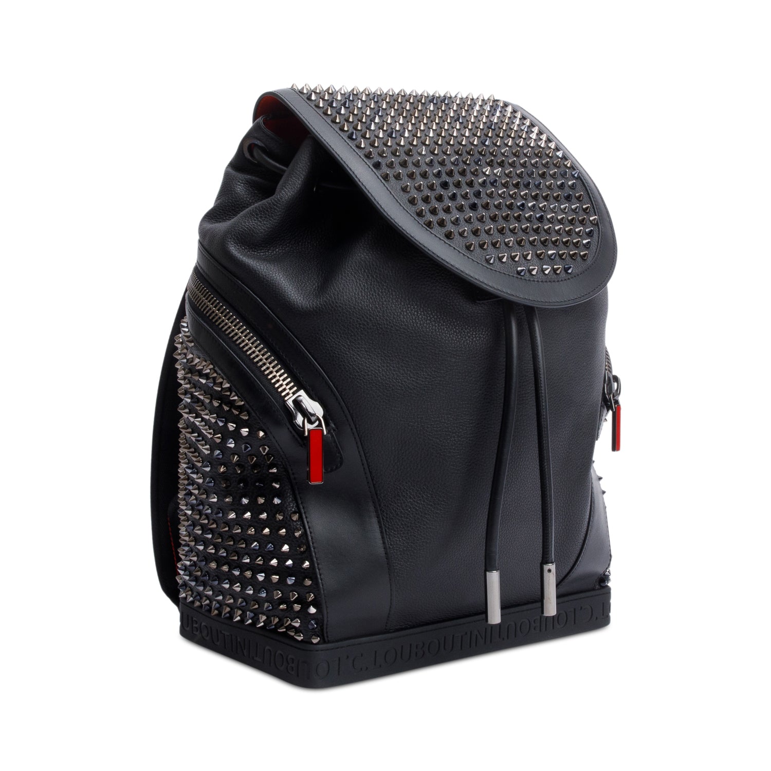Christian Louboutin Black Calfskin Leather Explorafunk Backpack w/ Strap