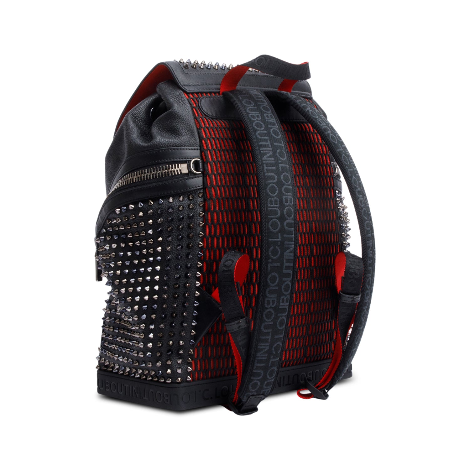 Christian Louboutin Black Calfskin Leather Explorafunk Backpack w/ Strap