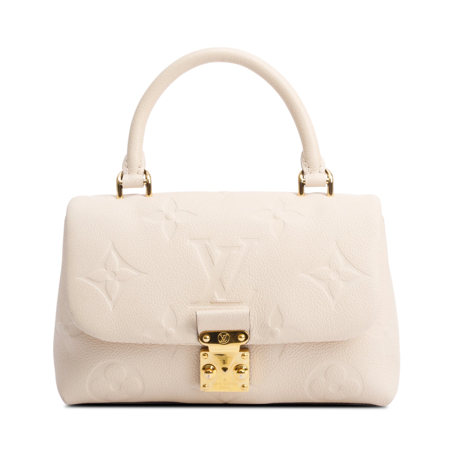 Louis Vuitton Creme Monogram Empreinte Leather Madeleine BB w/ Strap