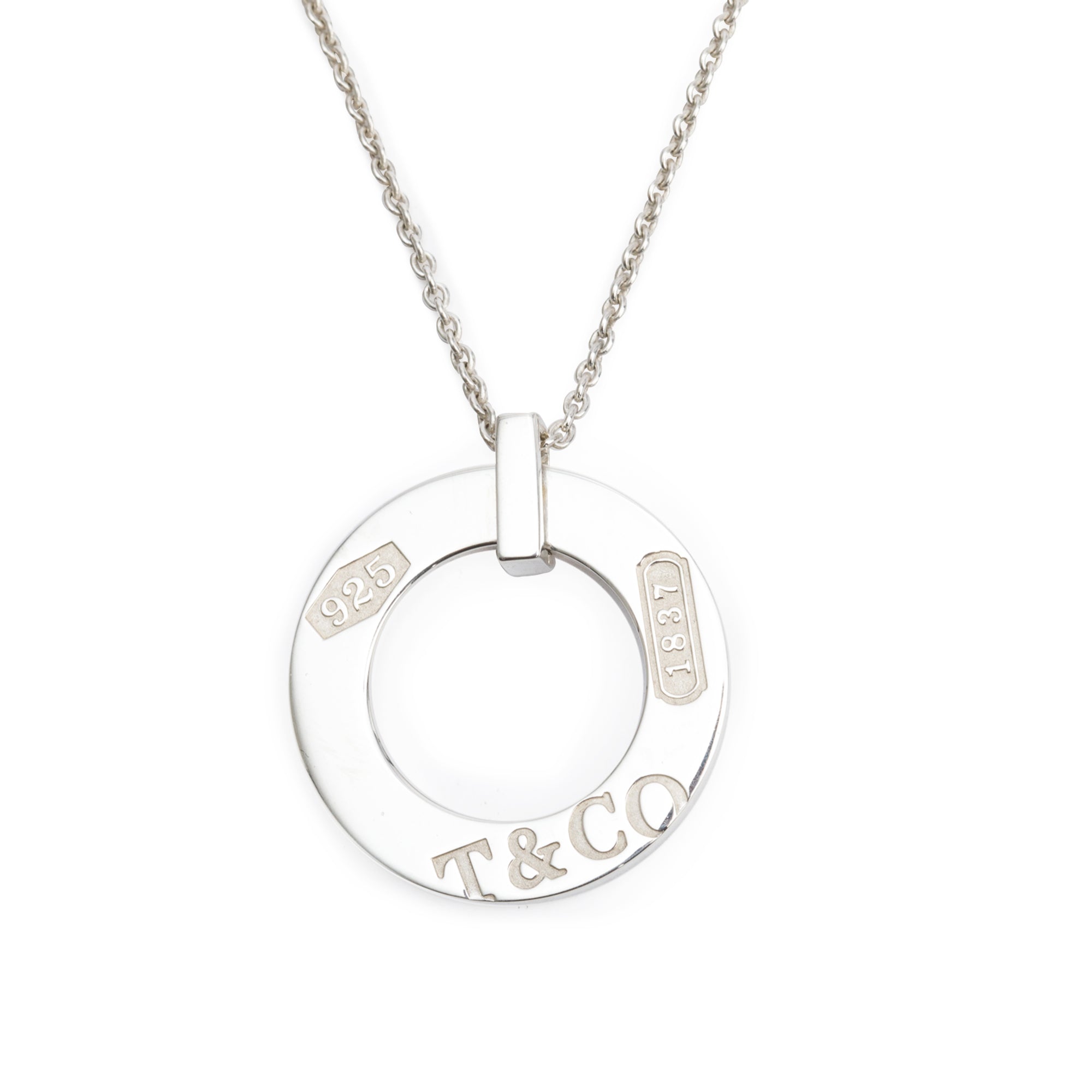 Tiffany & Co. Sterling Silver 1837 Circle Pendant Necklace