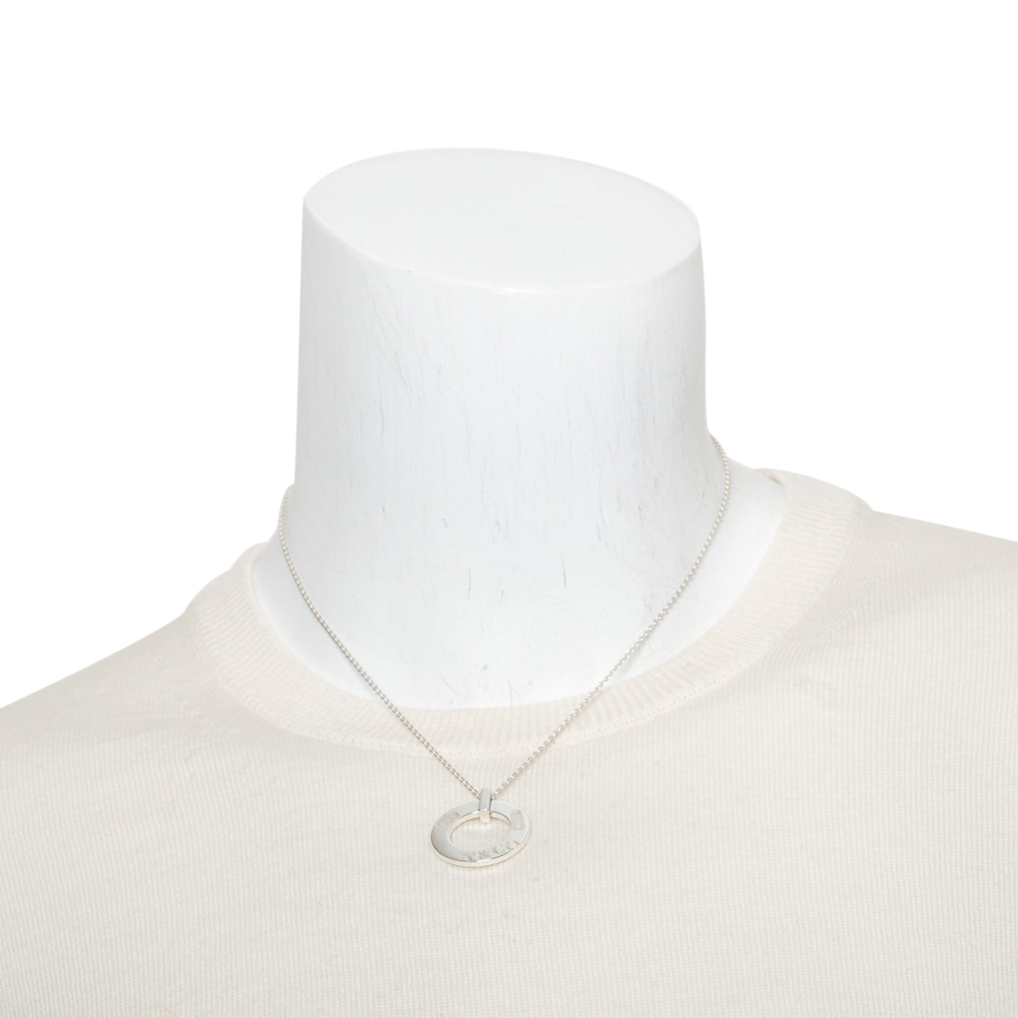 Tiffany & Co. Sterling Silver 1837 Circle Pendant Necklace