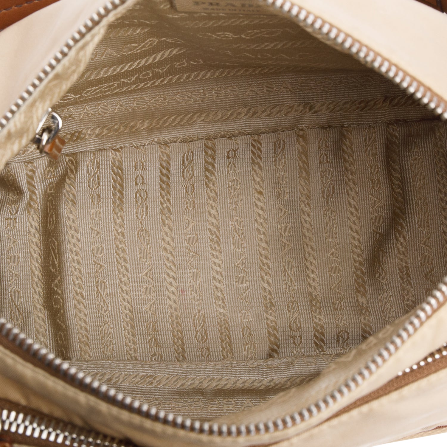 Prada Brown Saffiano-Trimmed Tessuto Nylon Shoulder Bag