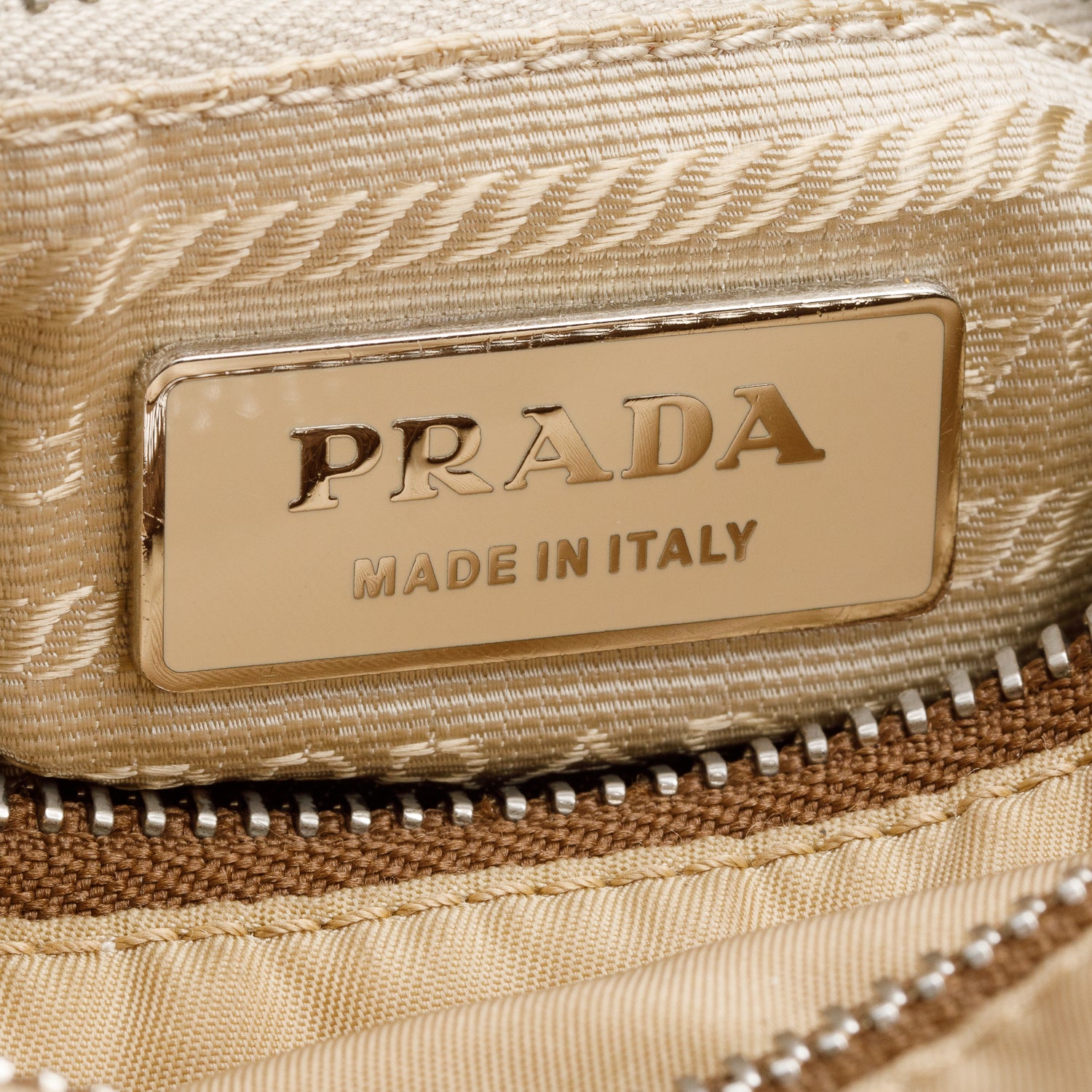 Prada Brown Saffiano-Trimmed Tessuto Nylon Shoulder Bag