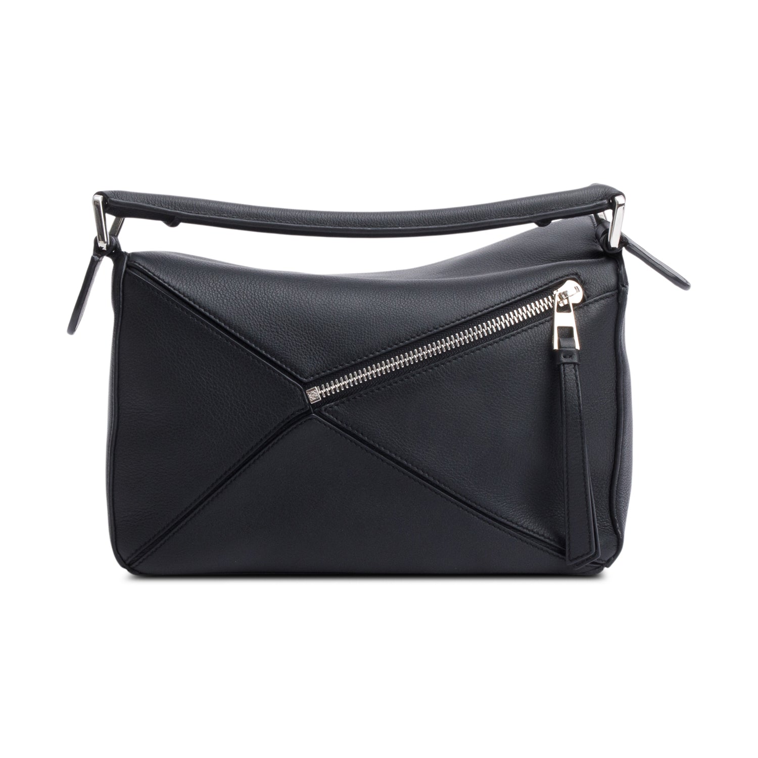 Loewe Black Calfskin Leather Small Puzzle Edge Bag w/ Strap