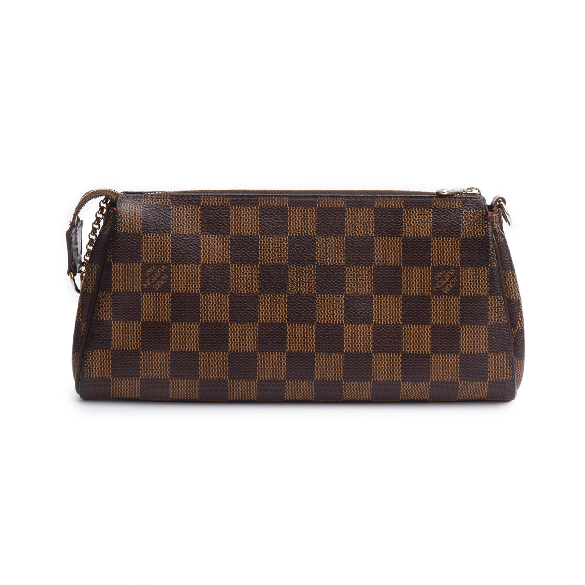Louis Vuitton Damier Ebene Eva Clutch w/ Strap & Box