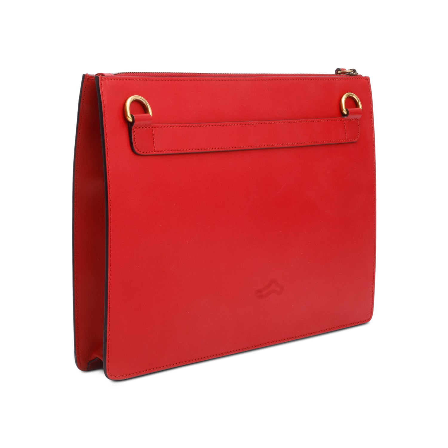 Gucci Red Calfskin Leather Ghost GG Diamond Messenger Bag w/ Strap