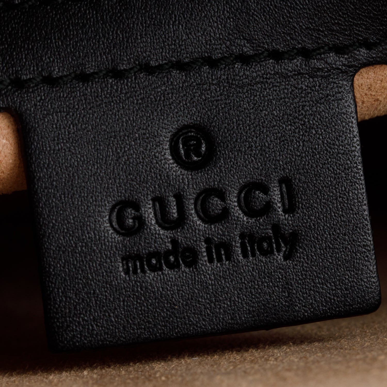 Gucci Black Calfskin Leather 'Life Is Gucci' Print Wristlet Pouch