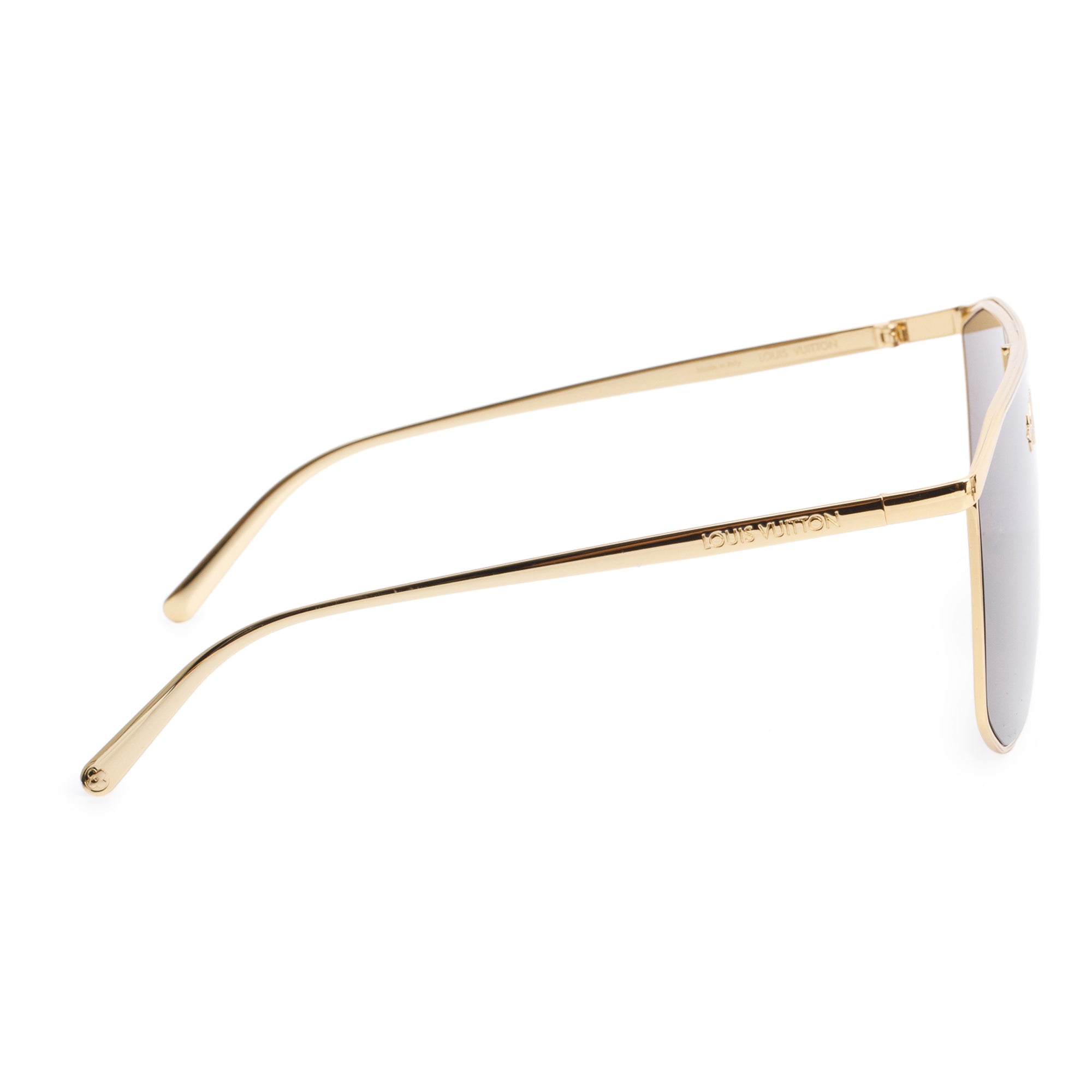 Louis Vuitton 2022 Z1717U Gold Plated LV Golden Mask Sunglasses w/ Case