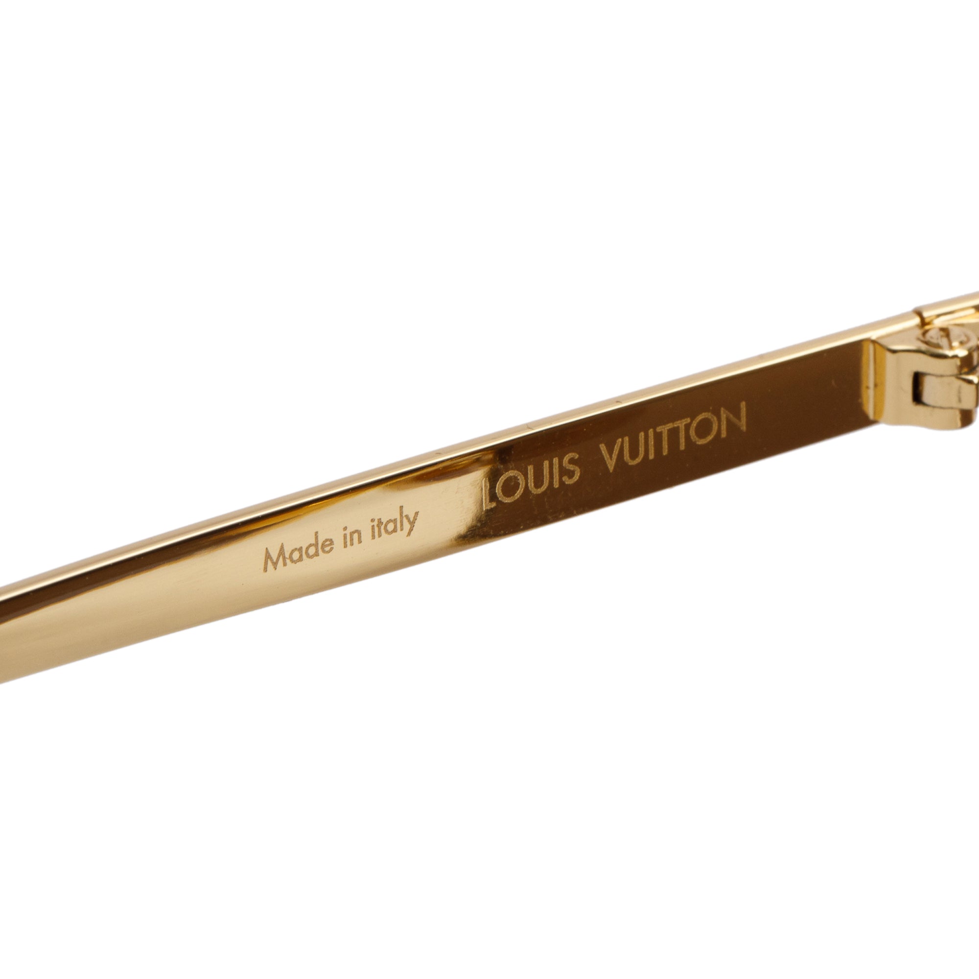 Louis Vuitton 2022 Z1717U Gold Plated LV Golden Mask Sunglasses w/ Case